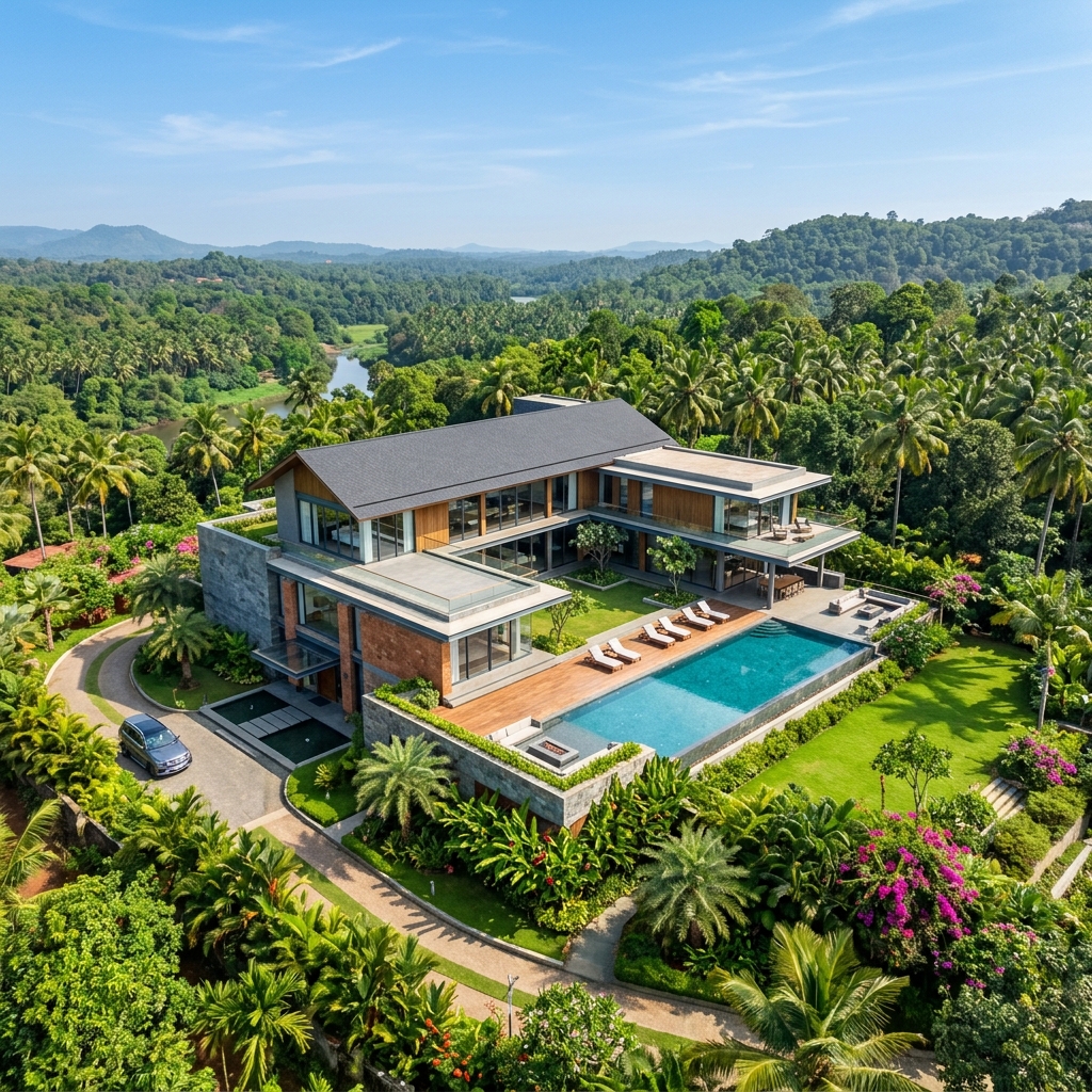 Modern luxury villa construction
